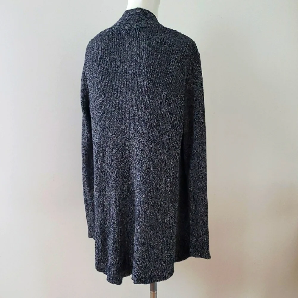 Karl Lagerfeld Gray Heather Cascade High-Low Sweater Cardigan